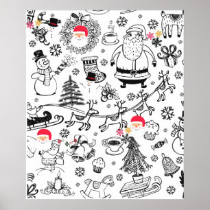 Retro Kerstman Poster