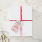 Retro Kerstman Prettig Kerstfeest Cadeaulabel (Met Touw)