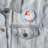 Retro Kerstman Prettig Kerstfeest Suikerstok Ronde Button 5,7 Cm (In situ)