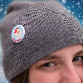 Retro Kerstman Prettig Kerstfeest Suikerstok Ronde Button 5,7 Cm