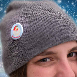Retro Kerstman Prettig Kerstfeest Suikerstok Ronde Button 5,7 Cm
