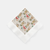 Retro Kerstman, Rendier servetten (Hoek)