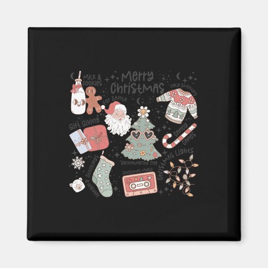 Retro Kerstman Sinterklaas Koekje Lelijke Kerstmis Magneet (Voorkant)