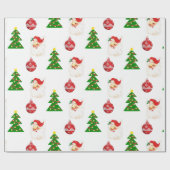 Retro Kerstman Sinterklaas Patroon Verpakking Papi Cadeaupapier (Vlak)