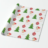Retro Kerstman Sinterklaas Patroon Verpakking Papi Cadeaupapier (Uitgerold)