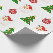 Retro Kerstman Sinterklaas Patroon Verpakking Papi Cadeaupapier (Hoek)
