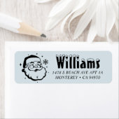 Retro Kerstman Sneeuw Terugkeer Adres Etiket (Insitu)