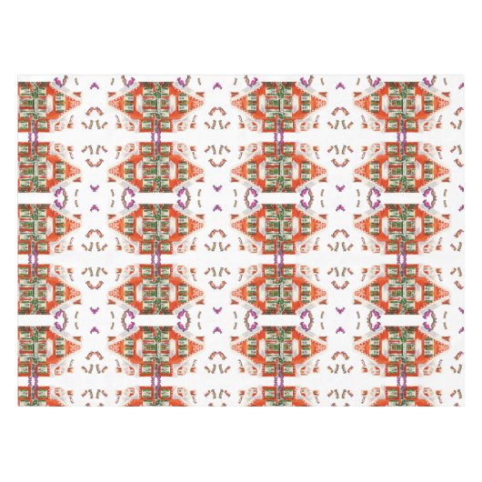 retro kerstman snoep gingerbrood huis tafelkleed (Voorkant (Horizontaal))