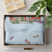 retro kerstman snoep gingerbrood huis tissuepapier (Geschenk)