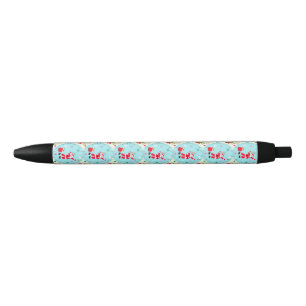 Retro Kerstman speelt tennis Ogee-patroon Zwarte Inkt Pen