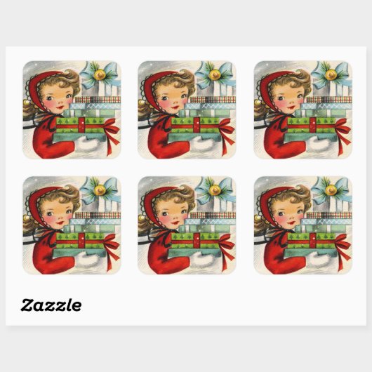  retro-kerstman sticker (Vel)