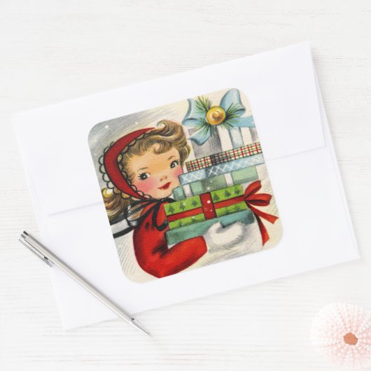  retro-kerstman sticker (Envelop)