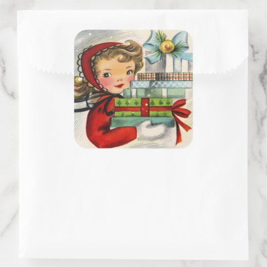  retro-kerstman sticker (Tas)