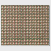 Retro Kerstman vintage kerst Cadeaupapier (Vlak)
