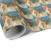 Retro Kerstman vintage kerst Cadeaupapier (Rol Hoek)