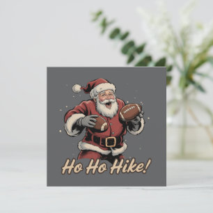 Retro Kerstman Voetbalspeler Ho Ho Wandel Kerstmis Feestdagenkaart