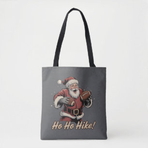 Retro Kerstman Voetbalspeler Ho Ho Wandel Kerstmis Tote Bag