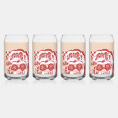 Retro Kerstman Vrolijk en Stralend Groovy Blikvorm Glas (Achterkant)