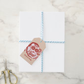 Retro Kerstman Vrolijk en Stralend Groovy    Cadeaulabel (Met Touw)