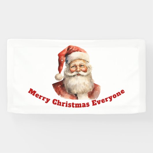 Retro Kerstman Vrolijk Kerstfeest Spandoek (Horizontaal)