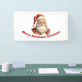 Retro Kerstman Vrolijk Kerstfeest Spandoek (Beurs)