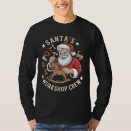 Retro Kerstman Werkplaats Crew Kerstmis T-shirt