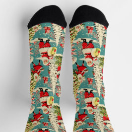 Retro Kerstman Wonderland 2 Sokken