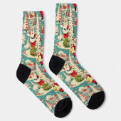 Retro Kerstman Wonderland 2 Sokken (Rechts)