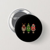 Retro Kerstmanatee Kerstman Rendier Ronde Button 5,7 Cm (Voorkant /achterkant)