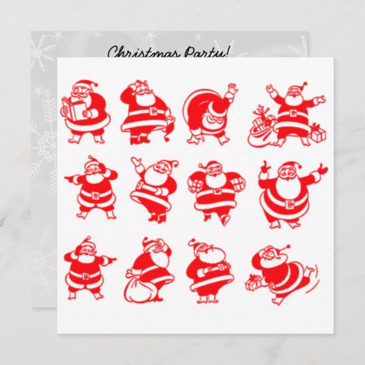 Retro Kerstmannen Kaart (Voorkant / Achterkant)