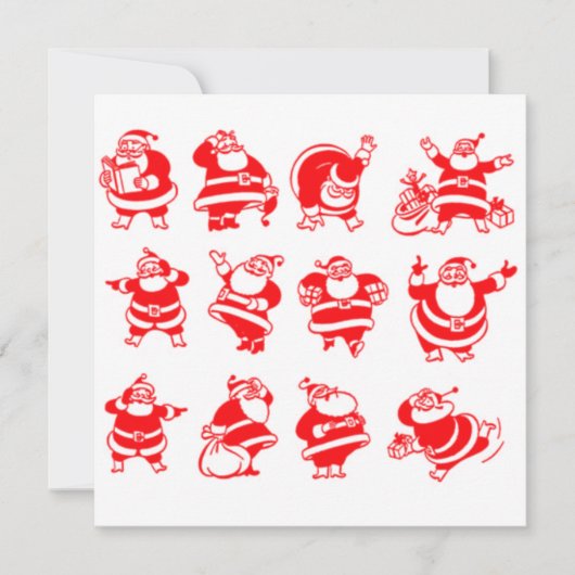 Retro Kerstmannen Kaart (Voorkant)