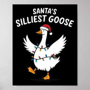 Retro Kerstmannetje's Domste Gans Kerstmis Domme G Poster