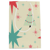 Retro Kerstmis 1950 Medium Cadeauzakje (Voorkant)