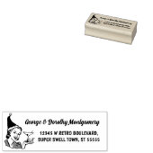 Retro Kerstmis 1950s Vrouw Naam Retouradres Rubberstempel (Gestempeld)