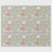 Retro Kerstmis 1958 Gift Wrapping Paper Cadeaupapier (Vlak)