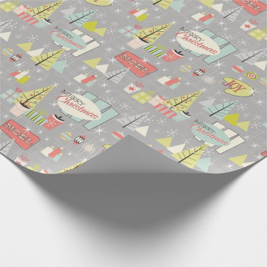 Retro Kerstmis 1958 Gift Wrapping Paper Cadeaupapier (Hoek)