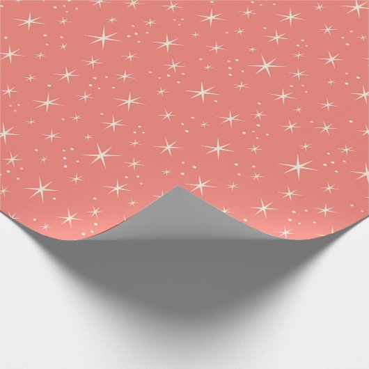 Retro Kerstmis 1958 Ontwerper Gift Wrap-Stardust Cadeaupapier (Hoek)