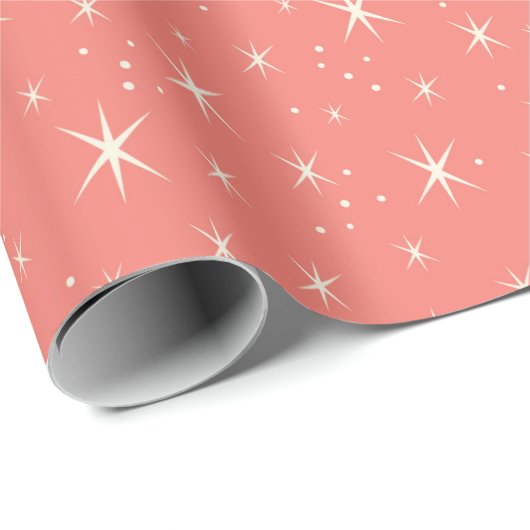 Retro Kerstmis 1958 Ontwerper Gift Wrap-Stardust Cadeaupapier (Rol Hoek)