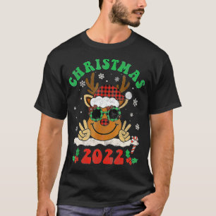 Retro Kerstmis 2022 Buffalo Red Play Reindeer SA T-shirt