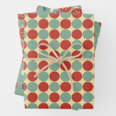 Retro Kerstmis, 60 jaar  verloopdop Inpakpapier Vel (In situ)