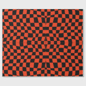 Retro Kerstmis 70s rood golvend geruit Patroon Cadeaupapier (Vlak)