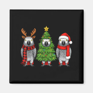 Retro Kerstmis Afrikaanse G Papegaai Vogel Kerstma Magneet