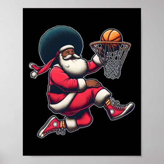 Retro Kerstmis Afro-Amerikaanse Kerstman Sketl Poster (Voorkant)