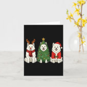 Retro Kerstmis Amerikaanse Eskimo-hond Sinterklaas Kaart (Gele Bloem)