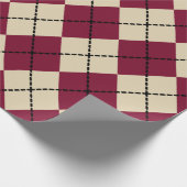 Retro Kerstmis Argyle Inpakpapier (Hoek)