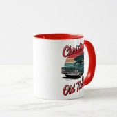 Retro Kerstmis Auto – Vakantie Oude Tijden Mok (Voorkant rechts)