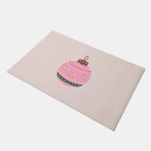 Retro Kerstmis Bauble Pink Holiday Deurmat (Schuin)