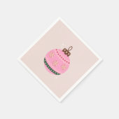Retro Kerstmis Bauble Pink Holiday Servet (Hoek)