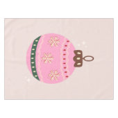 Retro Kerstmis Bauble Pink Holiday Tafelkleed (Voorkant (Horizontaal))