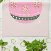 Retro Kerstmis Bauble Pink Holiday Theedoek (Gevouwen)